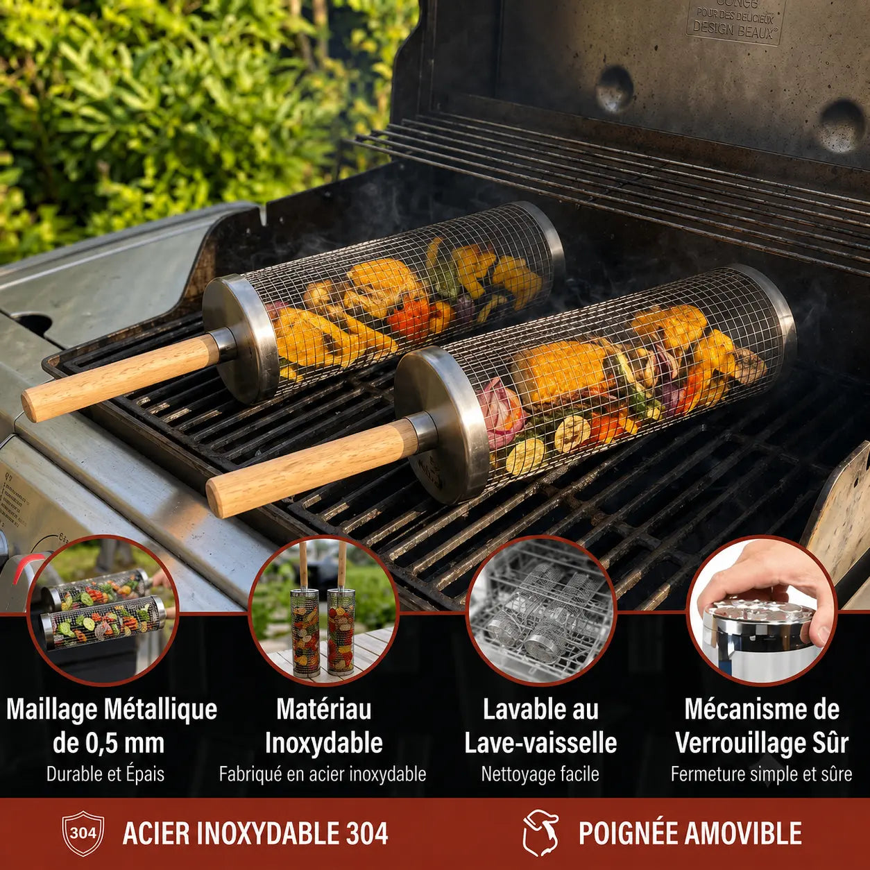 Panier à barbecue rond